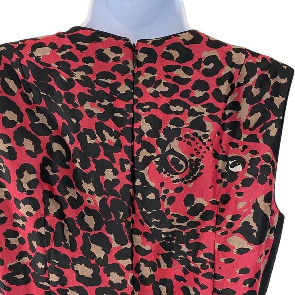NEW | Kay Unger Sheath Dress | 8 | Red Black | Silk Blend | Lined | Career - Picture 8 of 14